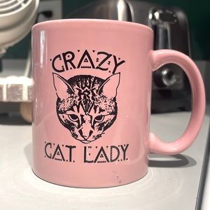 CRAZY CAT LADY urban outfitters UO mug pink
